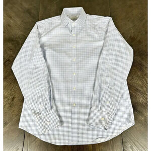 Twillory Dress Shirt Men's Size 16 34/35 Tailored Fit Safe Cotton Non Iron Blue